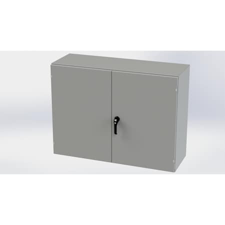 Saginaw Control & Engineering 3 Point Latch with Padlock Handle Electrical Enclosures, 36 in H, 16 in D, 48 in W, NEMA 3R, 12, 13 SCE-364816WFLP